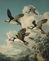 Plucky Puffin Sketch- Study in Watercolor Puffins 8