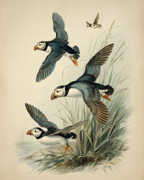 Plucky Puffin Sketch- Study in Watercolor Puffins 9