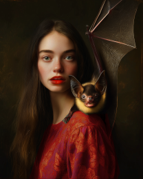 Portrait with Creepy Pet - My Pet Bat