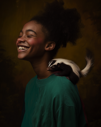 Portrait with Creepy Pet - My Pet Skunk