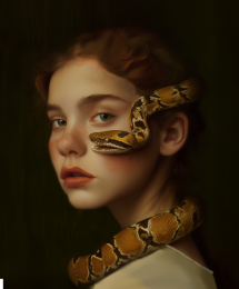 Portrait with Creepy Pet - My Pet Snake