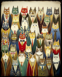 Rustic Style Cats - A Clowder of Cats