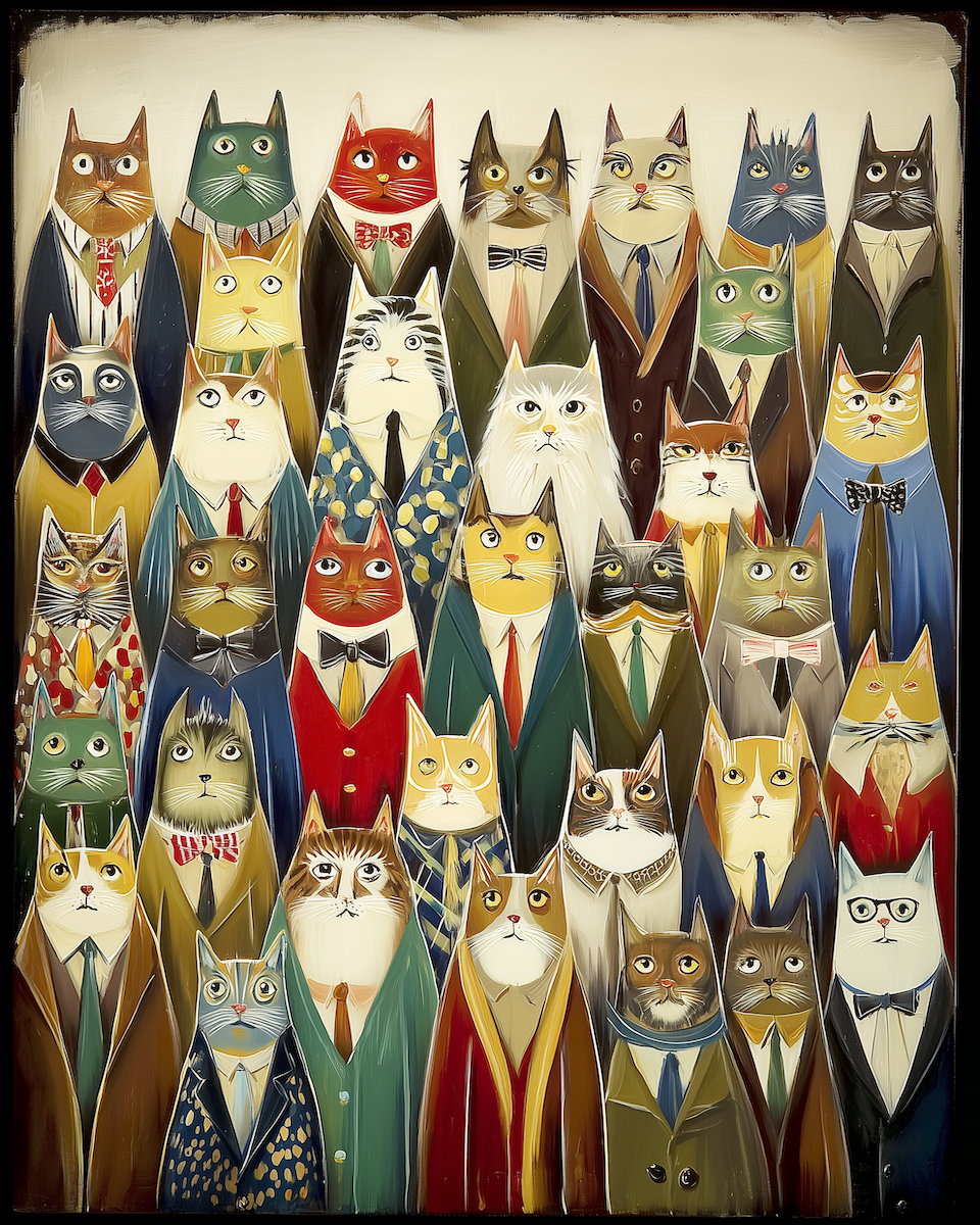 Rustic Style Cats - A Clowder of Cats