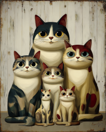 Rustic Style Cats - Feline Family Photo