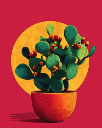 Pop-Art Prickly Pear in Pot