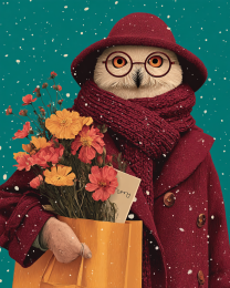 Margaret the Snowy Owls with Groceries