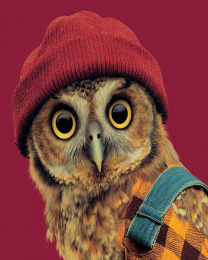 Totally Surprised Owl in a Tuque