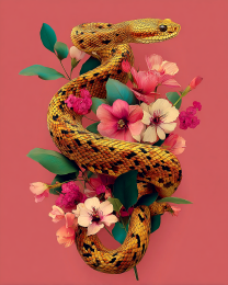 Snake and Flowers