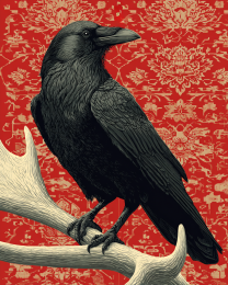 Raven on Antler