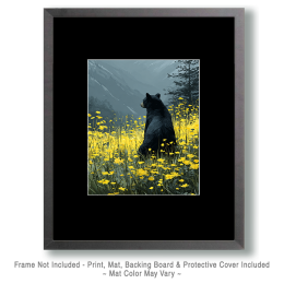 Bear Contemplating Life Among Spring Flowers Art