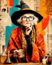 Witch Sybil Drearheart Dreaming Up a New Spell