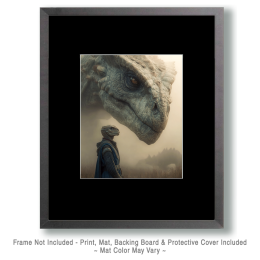Extraterrestrial with Allosaurus Art