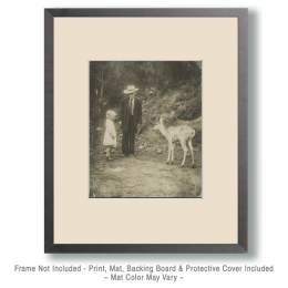 Little Girl and Extraterrestrial Giving a Fawn Directions Art