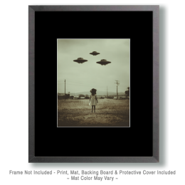 Young Girl Witnessing the First Wave of the Extraterrestrial Invasion of 2036 Art