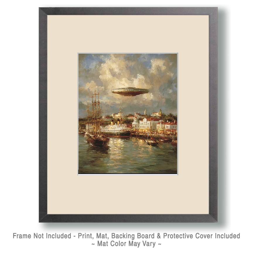 Extraterrestrial Ship Above Boston Art