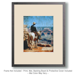 Cowboy in Awe of Grand Canyon Art