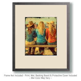 Three Cowgirls Enjoying the View of the Canyon Art