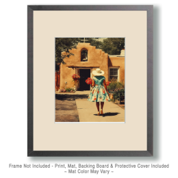 Cowgirl Heading Into La Mesilla Church Art