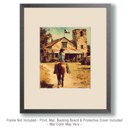 Cowgirl Arriving Home Art