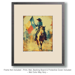 Vintage Cowgirl With Texas Flag Art