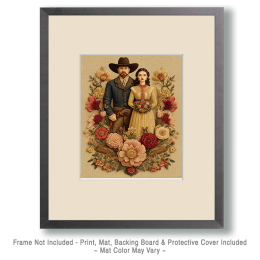 Vintage Western Couple Art