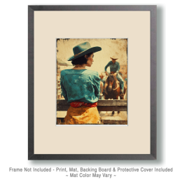 Waiting at the Rodeo to Watch Her Beau Art