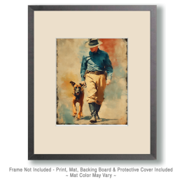 Taking a Walk with His Loyal Companion Art