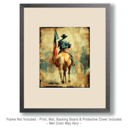 Heading to the Rodeo with the American Flag Art