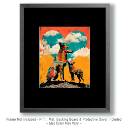 Pop-Art Coyote Mom with Pup Art