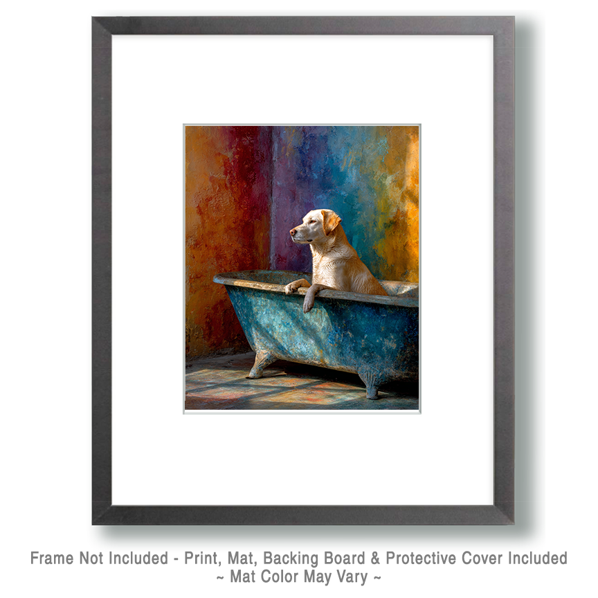 Chelsea the Labrador Waiting for Her Bath Art