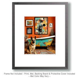 Pop-Art German Shepard by Bathtub
