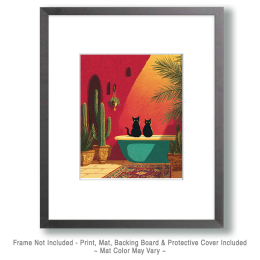 Two Cats Sitting on a Tub in Phoenix Art