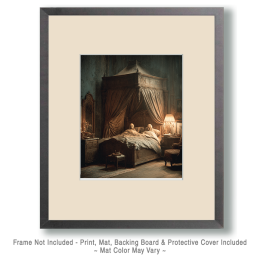 Skeleton Couple in Bed Art