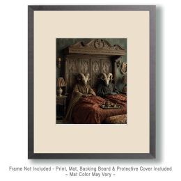 Cryptid Ozark Howler Couple in Bed Art