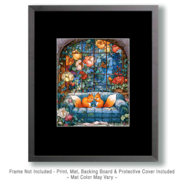 Stained Glass Style Squirrels Art