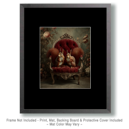 Attentive Squirrels in Overstuffed Chair Art
