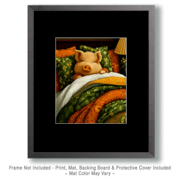 Pig Happily Tucked In Art