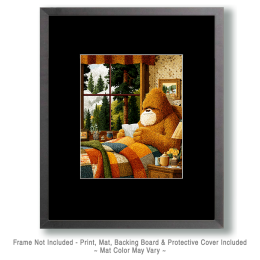 Bigfoot Reading in Bed Art