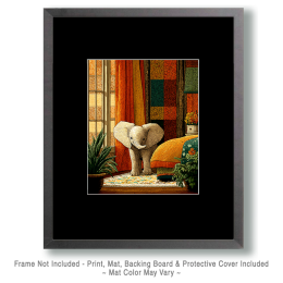 There's a Baby Elephant by the Bed Art