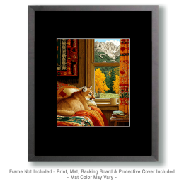 Mountain Lion Relaxing on a Bed Art