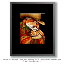 Mountain Lion with Rabbit Art