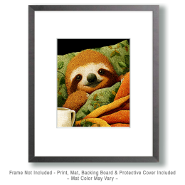 A Sloth in Bed Art