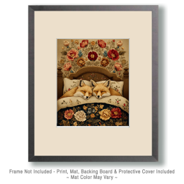 Two Fox in Bed Art