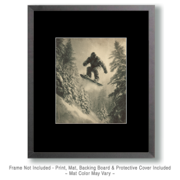 Catching Air on His Snowboard Art