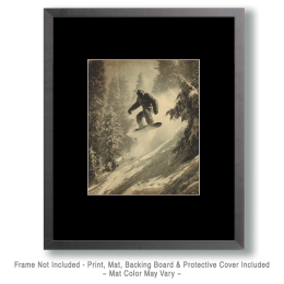 Unexpectedly Catching Air on His Snowboard Art