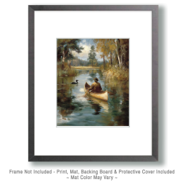 Spotting a Loon on a Canoe Ride Art