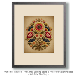 Floral Folk Embroidery Art