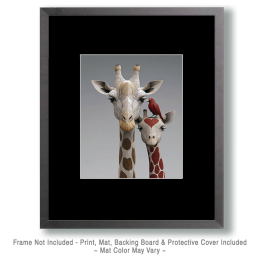 Two Giraffes and a Bird Art