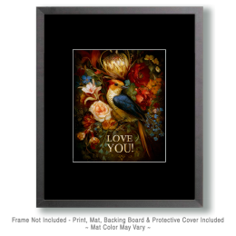 Baroque Floral with Bird Art