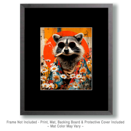 Pop-Art Stoned Raccoon Print